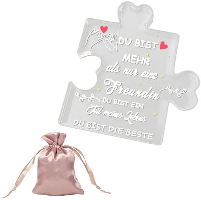 1-Teiliges Acryl-Puzzle Mit Gravur Und 1 Aufbewahrungstasche, Freundschaftsgeschenk, Geschenk Für Die Beste Freundin, Puzzle-Ornament, Raumdekoration