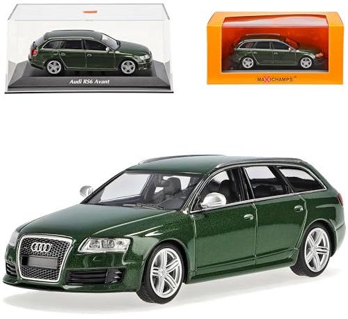 Generisch A*U*D*I A6 C6 RS6 Avant Grün Metallic 2004-2011 1/43 Minichamps Maxichamps Modell Auto mit individiuellem Wunschkennzeichen