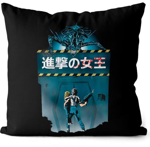 style3 Queen Attack Kissen mit Füllung 40cm Baumwolle Xenomorph Alien Ripley Movie