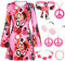 Antsparty 5 Stück Hippie Kostüm für Damen, 60er 70er Bekleidung, Hippie Kleid für Frauen Mädchen, Disco Kleider, Retro Disco Outfit Faschingskostüm für Karneval Party