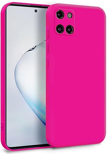 MyGadget Hülle für Samsung Galaxy Note 10 Lite - Zweilagige Handyhülle mit Kameraschutz - Cover mit Innenfutter & Silikon außen - Magenta Rot