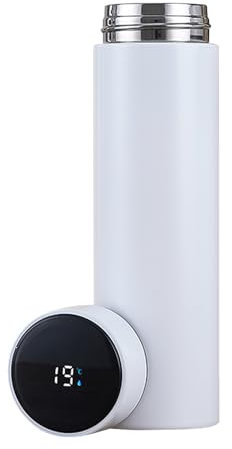 Kocusu Sublimationstassen Thermobecher,Tumbler Sublimation mit Temperaturanzeige,Sublimation Rohlinge Skinny Tumbler,304 Edelstahl,Sublimations Becher für Geschenk,Anti-Rutsch,500ML,Weiß