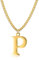 Symretie Goldkette mit Buchstaben P,14K Gold Vergoldet Initial Halskette,Edelstahl Kette mit P,Gold kettenanhänger kette für Damen Mädchen