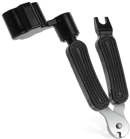 Gitarren Saitenspindel 3-in-1 Saitenkurbel Professionelle Gitarrensaitenwickler Saitenabzieher Gitarren String Winder Multifunktions Reparatur Werkzeug für Gitarre, Schwarz