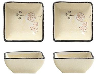 Ceramic cutlery salad bowl Sauce Dish Ceramic Dipping Bowls Set Dip Mini Soy Sauce Dish for Ketchup BBQ Oliver Oil Vinegar Appetizer Seasoning Dishes Set of 2 small bowl (Size : 2.76×1.
