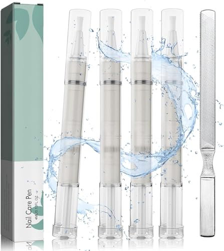 4 Pezzi Nail Care Pen, con Lima Unghie, Penna per la Cura Delle Unghie, Mira Alle Infezioni Fungine Delle Unghie, Contiene Olio dell'Albero del tè, Vitamina E, Aloe Vera e Altri ingredienti Naturali