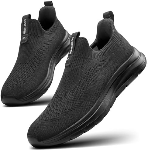 Sosenfer Slip on Men's Sneakers Zapatos Transpirables sin Cordones Zapatos Deportivos cómodos Zapatos Deportivos Casuales Ligeros Gimnasio Zapatos para Caminar de los hombres-QUANHEI-42
