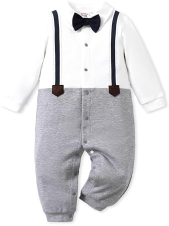 PATPAT Strampler Neugeborene, Baby Jungen Strampler Set, Schlafanzug Baumwolle, Strampler Ohne Füße, Bodyverlängerung, Babysachen Body Langarm, Baby Kleidung für NeugeboreneNeugeborenes 46-55 Cm