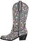 MissHeel Cowboy Boots - Stivaletti lucidi con tacco a imbuto, con brillantini, con pietre decorative, Nero , 40 EU