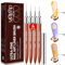 SAVILAND Nail Art Liner Brushes Set: 4pcs Ultra-Fine Liner Brushes for Nail Design - Gel, Sandalwood Handle, 5A+ Level Bristle, 5/9/11/20mm, DIY Gift for Women
