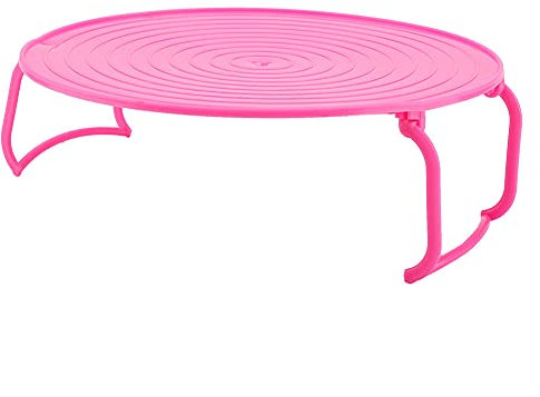 Rejilla para Vaporizar Horno Microondas, Rejilla para Cocinar Al Vapor en Capas, Bandeja de Vapor de Plástico Multifuncional con Patas Plegables, Bandeja para Cocinar (Rosa)