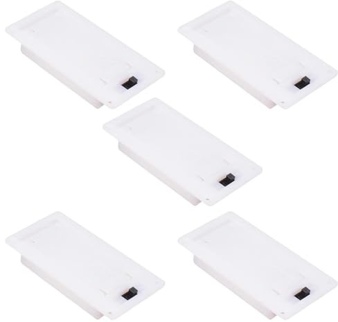 AAA x 2 Hinge White Battery Holder with Switch (Pack of 5)