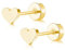 ZDE Titan Damen flach zurück Herz Ohrringe Frauen Nicht-Nickel Ohrringe hypoallergen Knorpel Ohrstecker für empfindliche Ohren einfache klassische 5mm flach Ohrstecker (Gold)