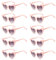 BPTZYLN 10 Pairs Pink Heart Sunglasses, Retro Style Women's Sunglasses with UV Protection