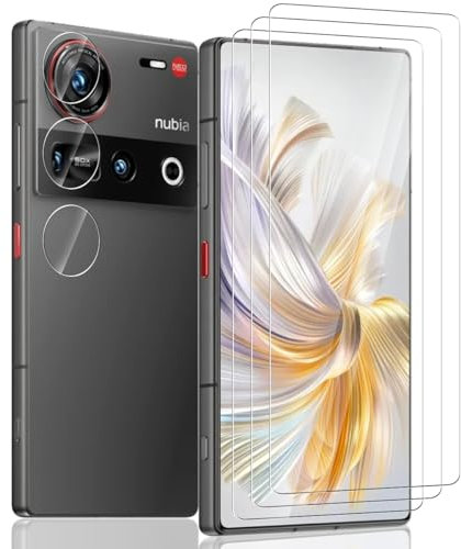 Yieehhow [3+3 Pièces] Verre Trempé pour ZTE Nubia Z70 Ultra Protection D'écran, 9H Dureté Vitre Trempé et Protecteur D'objectif Caméra, Sans Bulles/HD Protection Écran pour Nubia Z70 Ultra