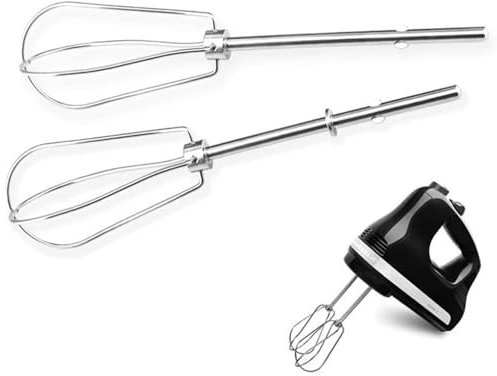 Lot de 2 fouets pour batteur à main, tiges de mixage de rechange, batteurs pour batteur à main, batteurs de rechange en acier inoxydable, compatibles avec W10490648, KHM2B, AP5644233, PS4082859