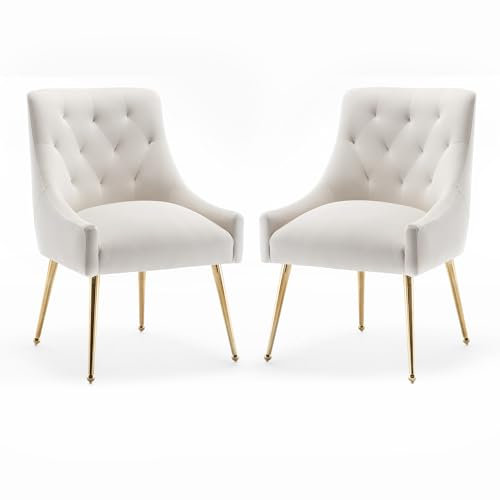 SEYNAR Esszimmerstühle(2er Set),ModerneEsszimmerstühle mit goldenen Beinen,Kosmetikstühle,Wohnzimmersessel für Schreibtisch.Schlafzimmer und Küche