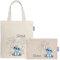Superdiver Set Einkaufstasche und Kosmetiktasche Stitch – Offizielle Disney-Lizenz – Baumwolle und Polyester – Ideal für den Alltag oder als Geschenk – Tasche 37x41 cm und Täschchen 22,5x16 cm