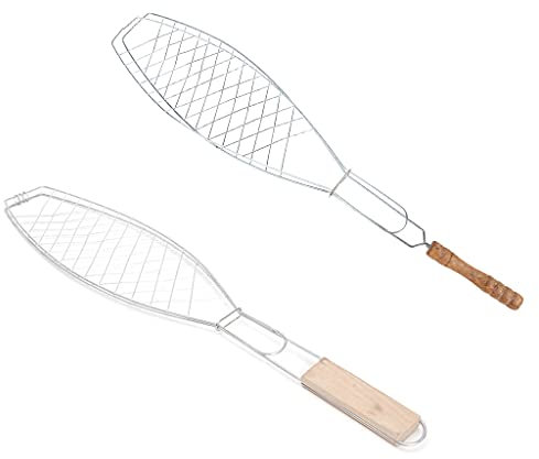 Fischgrill Korbclip Mit Holzgriff Eisenbraten.