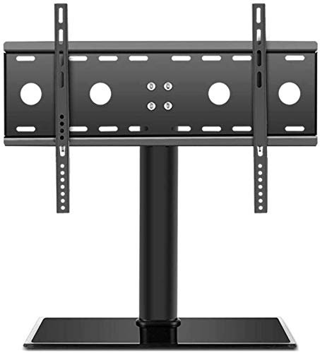 SaryEdge Universal TV Stand Universal Swivel Table Top TV Stand Stainless Steel Bed TV Floor Stand End of Bed for 30 80 Inches TVs Silver TV Floor Stand on Wheels(Style #2