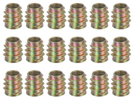 sourcing map 18 Pcs Threaded Inserts for Wood, Zinc Alloy M8 Thread Inserts Nuts Hex-Flush Socket Drive Screw 15mm Length for Furniture, Cabinet, Tables and Chairs