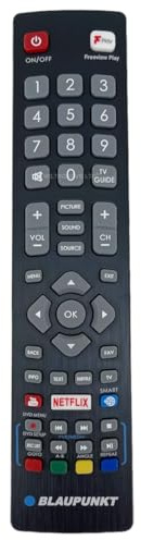 Genuine Compatible with Blaupunkt 40/138M-GB-11B4-FEGQPX-UK TV Remote Control 40/138M