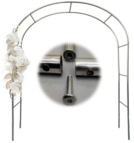 GUOGLZ Arco di Nozze in Metallo, Arco Pergolato da Giardino per Interni Ed Esterni, per Piante Rampicanti Sostegno A Traliccio Decorativo(240cm x 150cm)