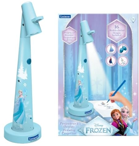 LEXIBOOK, Disney Frozen, Drawing Projector, Blue White, CRP10FZ | Creative Activity, Drawing Learning, Stable Support, For Children