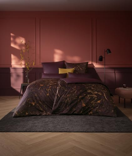 ESTELLA Satin Bettwäsche Set, 135x200 + 80x80 + 40x80 cm, Raphael Vino | 100% Baumwolle, Deutsche Marke, Garantie Reißverschluss, Designer Bezüge