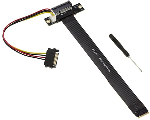 Kalea-INFORMATIQUE Riser M.2 Gen4 auf PCIe x4 Gerade 20 cm | Riser M2 Gen4 auf PCIe x4 Buchse in der Achse