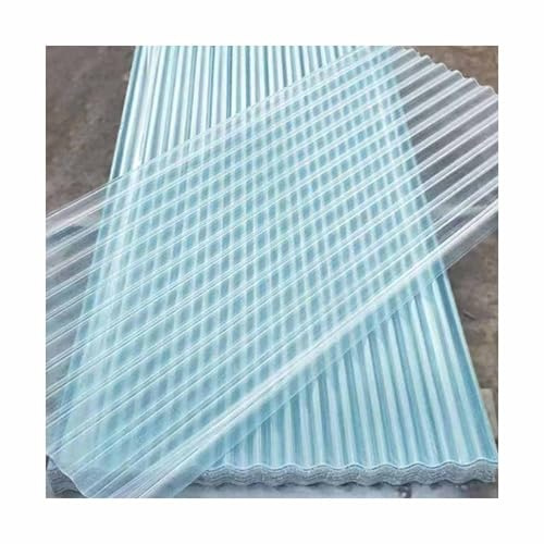 PVYGDXYI 5 PCS Clear Polycarbonate Roofing Sheet 3ft wide Splicable Corrugated Plastic Greenhouse Panels Roof Daylighting Replacement Shed Panel, for patios, partitions, awnings(1.5M/4.92F