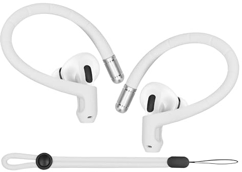 kwmobile Anti Slip Hooks for In Earphone Compatible with Apple Airpods 1/2 / 3/4 / Pro 1 / Airpods Pro 2 Ear Hooks - Secure Bluetooth Earphone Ear Hook - White