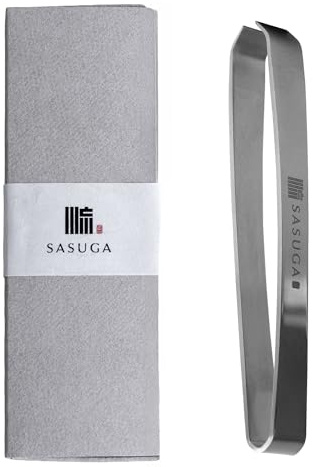 SASUGA Pince à épiler japonaise en acier inoxydable, fabriquée au Japon, prise antidérapante, retrait précis des os pour saumon, truite et autres poissons (argenté)