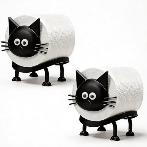 2/3 Pieces Toilet Paper Holder with Cat, Cat Toilet Paper Storage, Funny Cat Black for Toilet Paper, Toilet Paper Holder or as a Gift (Cat Decoration)