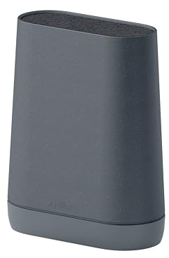 Zyliss Universal Messerblock ohne Messer, rutschfester Boden, waschbar | Messerhalter für alle Messersgrößen, Klingenschutz, Messerblock leer für 5 Messer, Schwarz/Grau, 19 x 9 x 24 cm