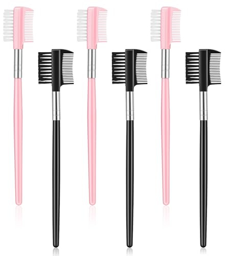 6 STK Wimpernkamm Doppelseitige Wimpernbürste Augenbrauenbürste Für Frauen, Wiederverwendbarer Wimpern Bürste Augen Make up Werkzeug Für Mascaraklümpchen Entfernen Und Augenbrauen Färben