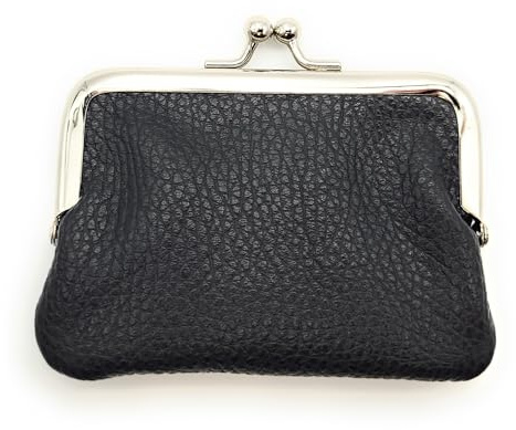 Bügelbörse Leder Made in Italy Milano Mini – kompakte Mini Geldbörse Damen Herren, Münzbeutel, Kartenetui, ungefüttert, weich, 11x8 cm (Schwarz)