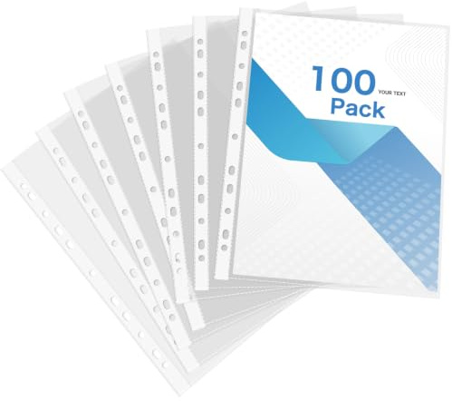 Punched Pockets A4 100Pack 80 Micron Clear Strong Plastic Sleeves