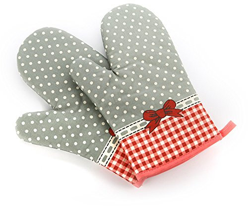 TFENG Ofenhandschuhe, 18 x 28cm, Hitzebeständige Grillhandschuhe, Anti-Rutsch Backofen Handschuhe, 1 Paar