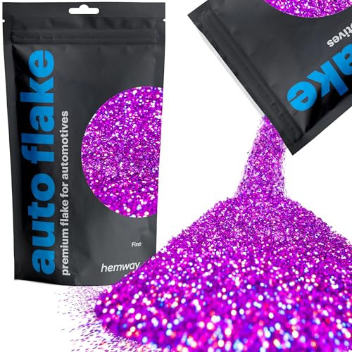 Hemway Premium Automotive Glitter Flake Paint Additive - Purple Holographic | Fine Metal Flakes for Car, Truck, RV, Motorbike & Boat Decoration | Mix with Auto Paint | 100 g