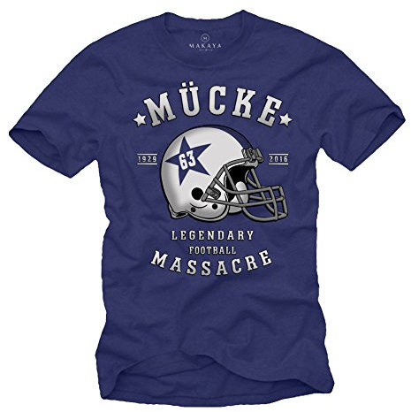Mücke 63 - Herren T-Shirt - Football Helm Spencer Tracy Blau XXXL