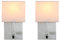 Yosoan Lighting 2 Sets of Vintage Modern Linen Lampshade Wall Light Fittings, Beside LED Wall Lamp with Wall Switched for Living Room Bedrooms Hotel E27 Screw (Brushed)