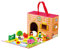 Mertens Farm im Reisekoffer aus Holz Spielzeug für Kinder ab 18 Monate (13-Teilig, Praktischer Koffer aus Pappe mit Tragegriff für Unterwegs, 12 Tierfiguren, Maße: 42 x 17 x 25 cm), Bunt