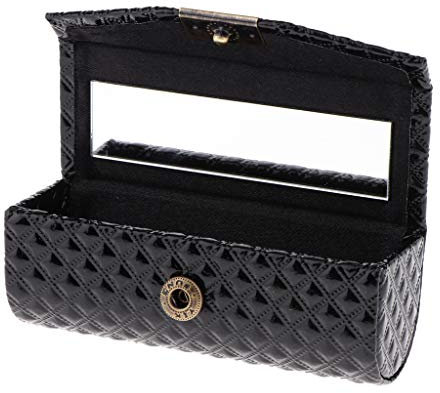 perfeclan Premium Lippenstift Fall Inhaber Mit Spiegel, gemütlich In Eine Handtasche Oder Eine Tasche, Für Den Täglichen Gebrauch, Party, Dating, Schwarz