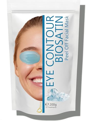 Alginate Peel-Off Feuchtigkeitspuder Maske, Mitesserentferner Gesichtsmaske Vegan, kein Abwaschen, Peeling und Porenreinigung 200 g + freie Dosis (Augenkontur Biosatin Maske)