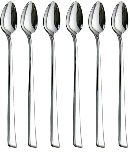 HISSF Iced Tea Spoons, Mixing Spoons,18/10 Stainless Steel Stirring Spoon, set of 6 Pieces-7.9 Inch