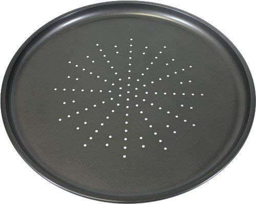 2 X Prochef Non-Stick Large 32.5cm/12.5inch Carbon Steel Pizza Tray - Fridge, Freezer & Dishwasher Safe with 5 Year Guarantee - Black