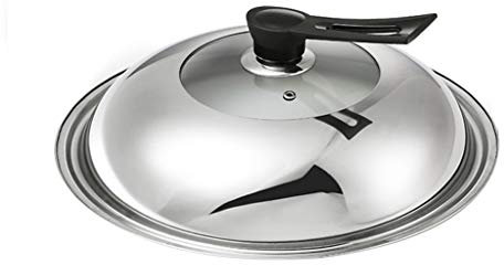 LIQIN Pot Lids Stainless Steel Pot Lid Household Wok Steamer Lid Universal Wok Lid 30/32/34/36 / 40cm (Size : 36cm)