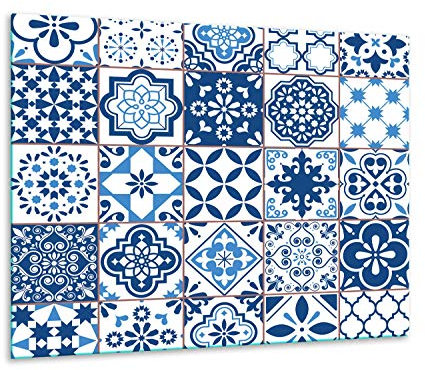 TMK - Placa protectora de vitrocerámica 60 x 52 cm 1 pieza cocina eléctrica universal para inducción protección contra salpicaduras tabla de cortar de vidrio templado como decoración Mosaico