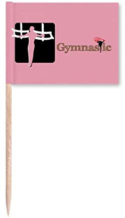 China Sports Gymnastic Rings Olympics Toothpick Flags Marker Topper Party Decoration